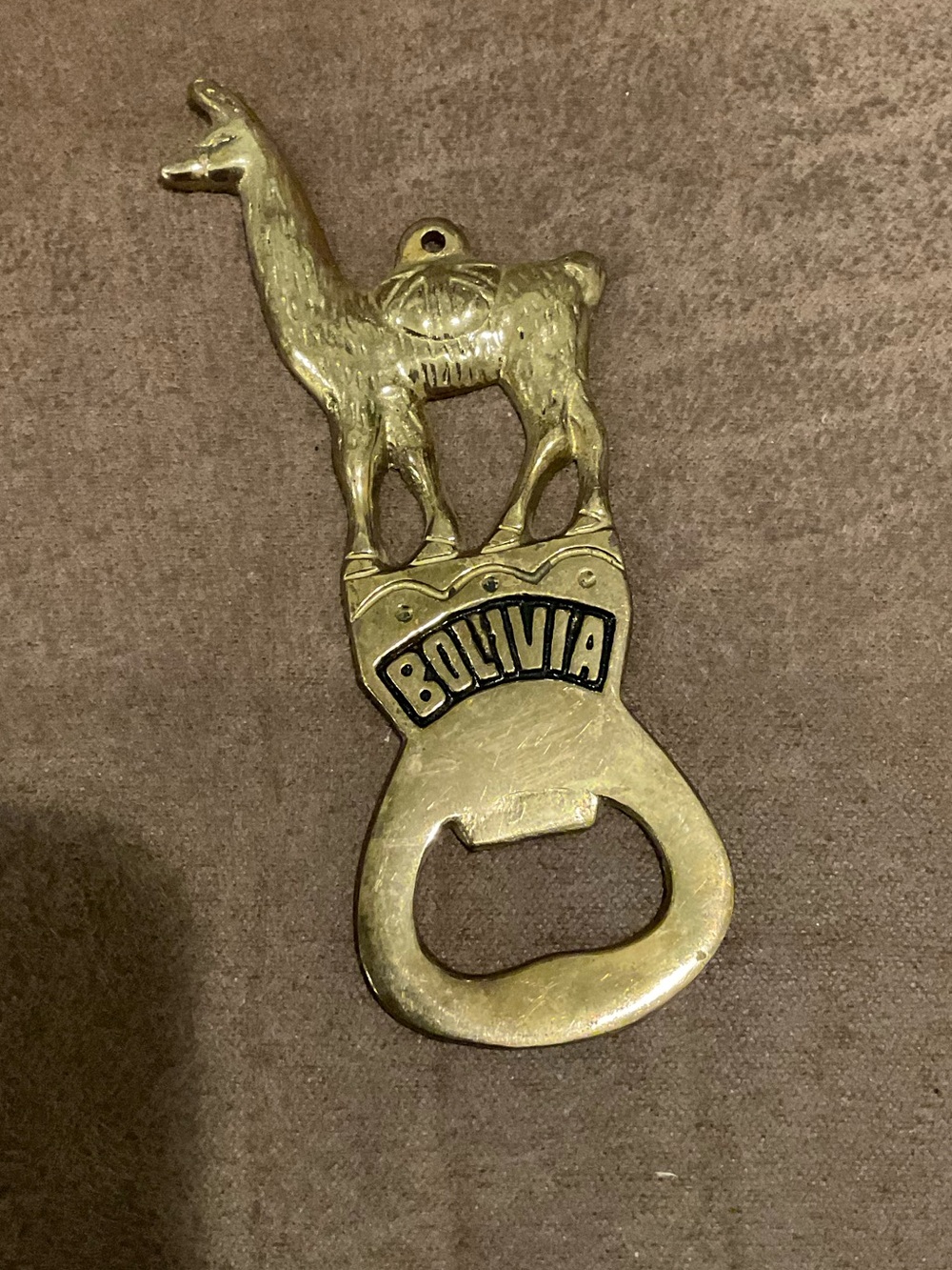 Vintage Brass Bolivia Llama Bottle Opener